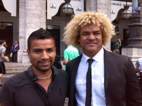 foto Valderrama con il giornalista Zambrano dell'Ecuador, corrispondente a Roma