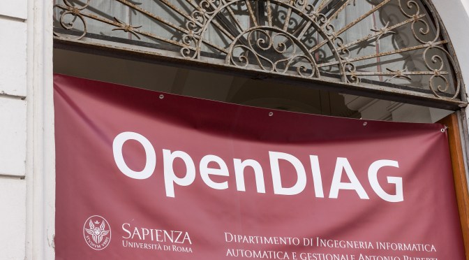 9 marzo 2016 “OpenDIAG” Giornata porte aperte del Dipartimento di Ingegneria Informatica Automatica e Gestionale ‘Antonio Ruberti’  – via Ariosto 25