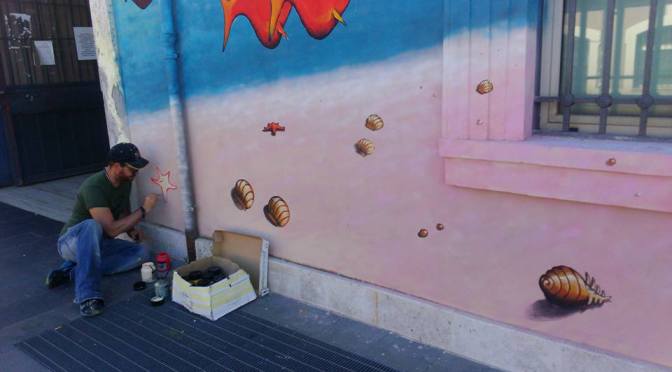 11 giugno 2016 inaugurazione del murales “Diversità Elemento di Vita” al Nuovo Mercato Esquilino