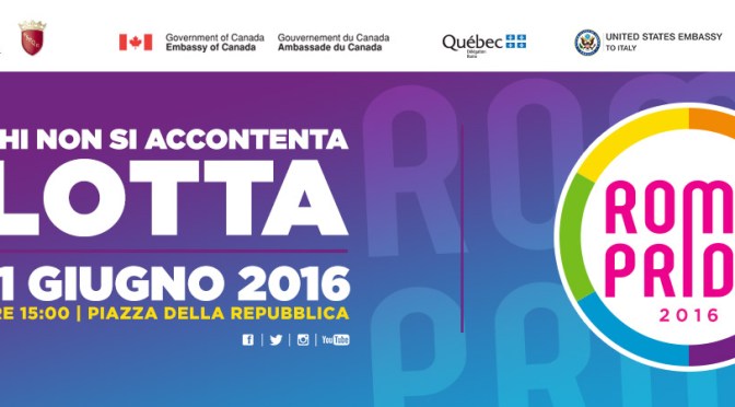 11 giugno 2016 il Roma Pride da piazza della Repubblica ai Fori