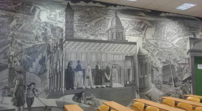 Il Murale dell’Aula Magna dell’Ex Caserma Sani