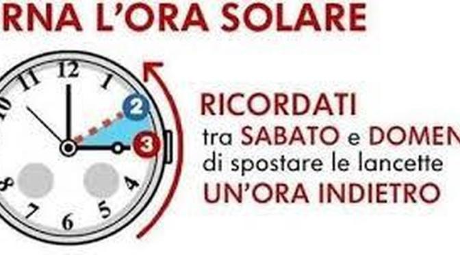 La notte tra il 26 e il 27 ottobre 2019 torna l’ora solare