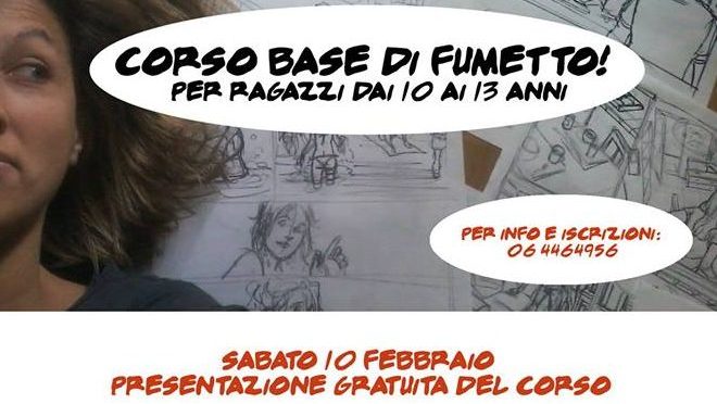 10 febbraio 2018 Presentazione del Corso base di Fumetto per ragazzi dai 10 ai 13 anni presso la Libreria Pagina 2