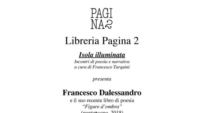 19 gennaio 2018 presentazione del libro di poesia “Figure d’ombra” presso la Libreria Pagina 2