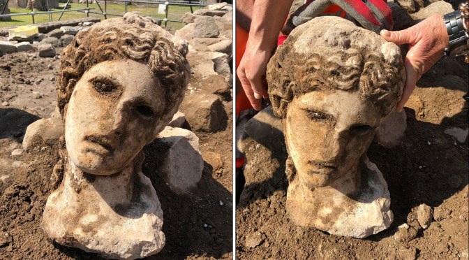 Testa di Dioniso scoperta a Roma