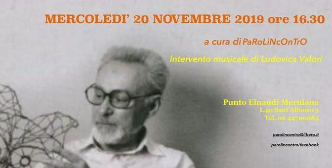 20 novembre 2019 “Omaggio a Primo Levi” presso il Punto Einaudi Merulana