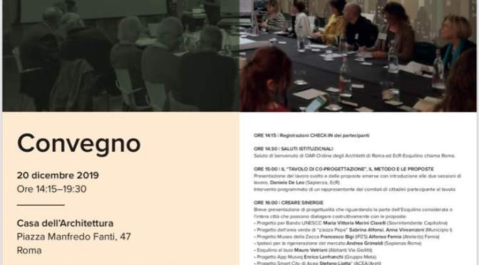 20 dicembre 2019 Convegno “Progetti e proposte per la rigenerazione dell’Esquilino tra Piazza Vittorio e via Giolitti” all’Acquario Romano