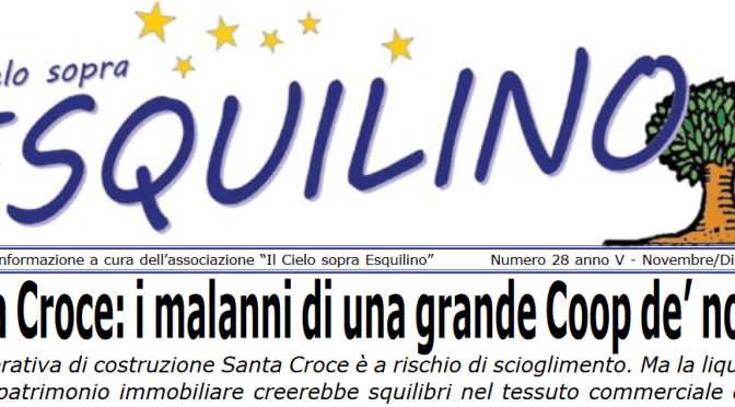 E’ uscito “Il Cielo sopra Esquilino” numero 28 – novembre/dicembre 2019
