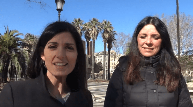 Sopralluogo della Sindaca Virginia Raggi al cantiere del giardino di Piazza Vittorio