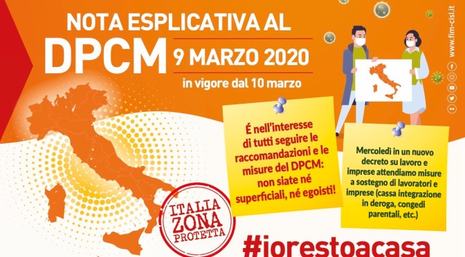 Il testo del DCPM del 9 marzo 2020