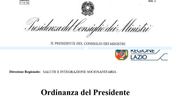Il decreto del Presidente del Consiglio dei Ministri dell’8 marzo 2020, l’Ordinanza del Presidente della Regione Lazio dell’8 marzo 2020 e quella del 9 marzo 2020