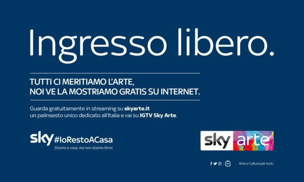 Da oggi 25 marzo SKY arte disponibile gratuitamente su internet
