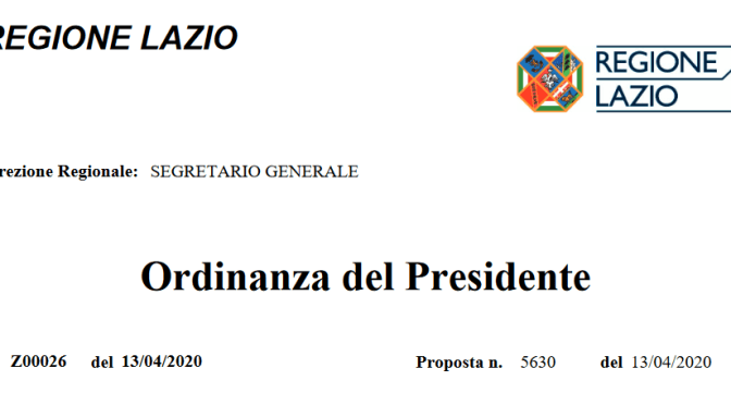 Le librerie nel Lazio riapriranno il 20/04/2020: Ordinanza del Presidente della Regione Lazio n. Z00026 del 13/04/20