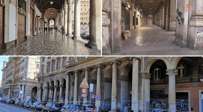Gli studi preparatori per il progetto di restauro dei pavimenti dei portici di Piazza vittorio