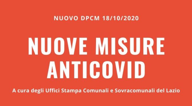 IL nuovo DCPM del 18 ottobre 2020