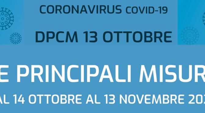 IL nuovo DCPM del 13 ottobre 2020
