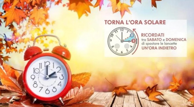 La notte tra il 24 e il 25 ottobre 2020 torna l’ora solare