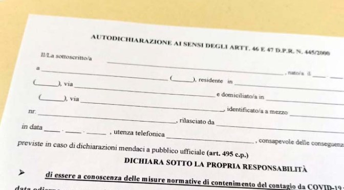 Quando serve l’autocertificazione