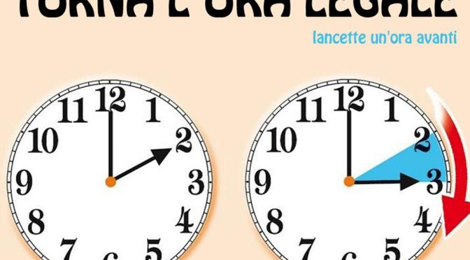 27 marzo 2022 torna l’ora legale