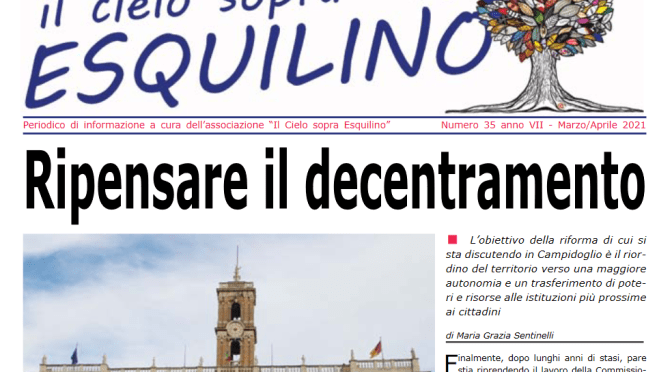 E’ uscito “Il Cielo sopra Esquilino” numero 35 – marzo/aprile 2021