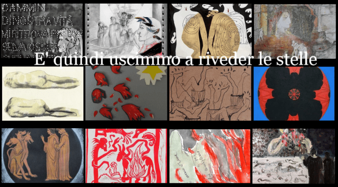 Arco di Gallieno “E quindi uscimmo a riveder le stelle” I 34 bozzetti dei 34 artisti Che hanno partecipato al progetto di illustrare i 34 canti dell’inferno dantesco