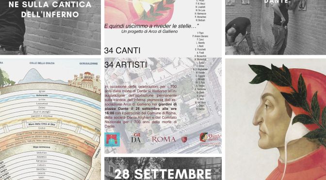 28 settembre 2021 Inaugurazione dell’installazione permamente sulla cantica dell’Inferno Dantesco nel giardino di Piazza Dante
