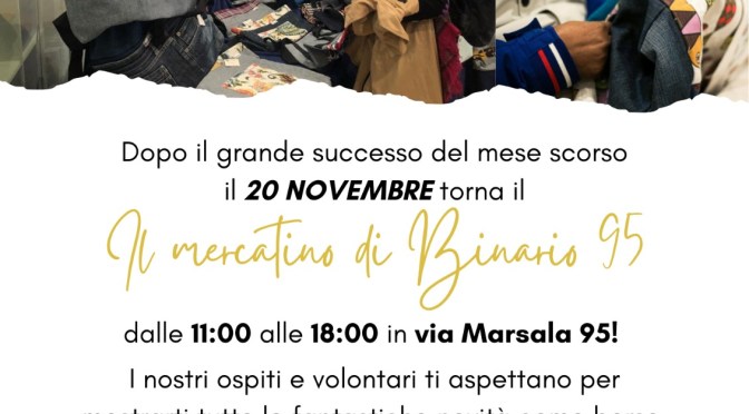 20 novembre 2021 “Il Mercatino di Binario 95” a via Marsala 95