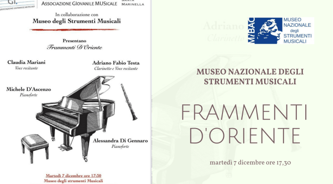 7 dicembre 2021 “Frammenti d’Oriente” concerto al Museo Nazionale degli Strumenti Musicali