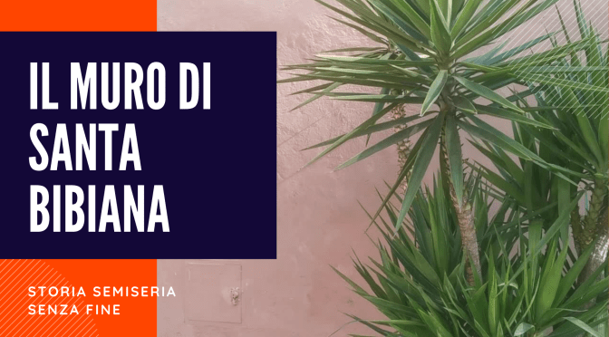 Nuovamente ripulito il muro di Santa Bibiana. Ormai è diventata una fiction senza fine