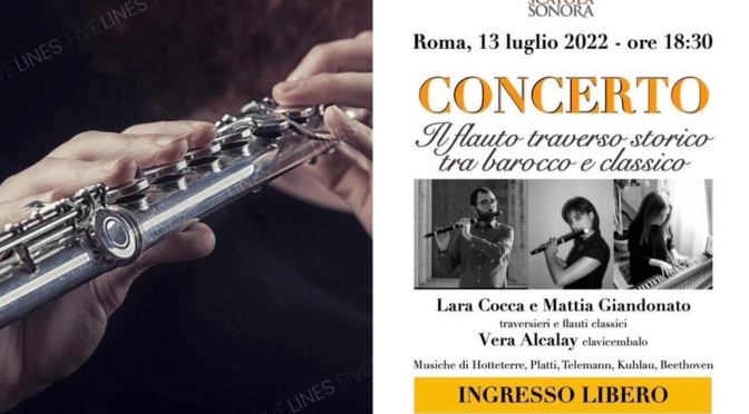 13 luglio 2022 “Il flauto traverso storico tra barocco e classico” Concerto presso Scatola Sonora