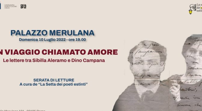10 luglio 2022 “Un viaggio chiamato amore” Serata di letture al Palazzo Merulana
