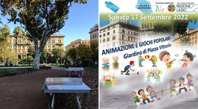 17/09/22 Animazioni e giochi popolari presso il giardino di Piazza Vittorio