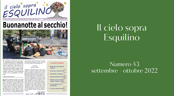 E’ uscito “Il Cielo sopra Esquilino” numero 43 – settembre/ottobre 2022