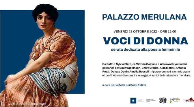 28/10/22 “Voci di donna – Serata dedicata alla poesia femminile” al Palazzo Merulana
