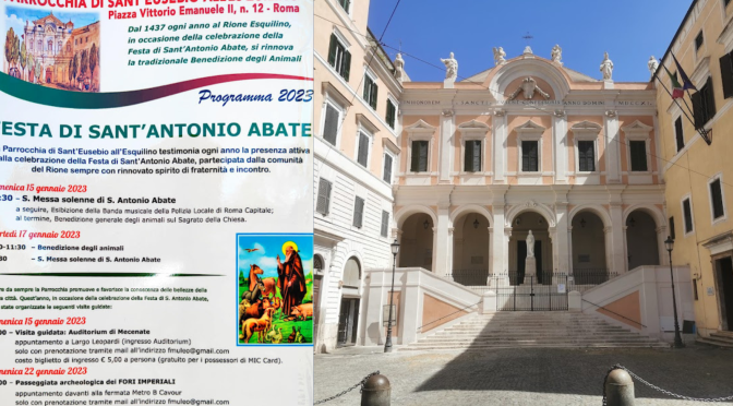 15 e 17/1/23 Tradizionale benedizione degli animali domestici a Sant’Eusebio