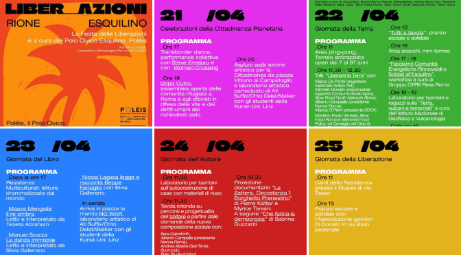 Dal 21 al 25/4/23 “Liber_azioni” Festa delle Liberazioni al Rione Esquilino