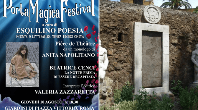 10/8/23 “Beatrice Cenci – La notte prima di essere decapitata” Piece de Theatre nel Giardino di Piazza Vittorio