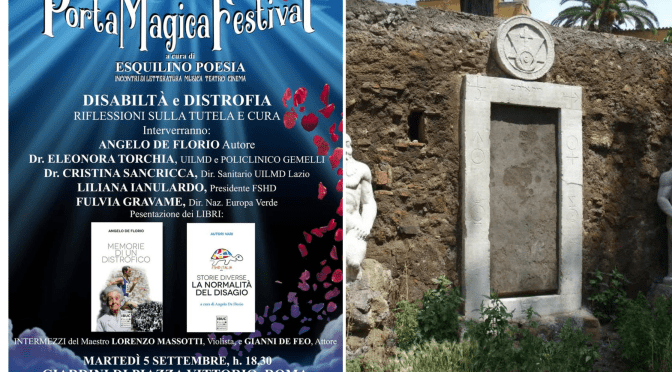 5/9/23 “Porta Magica Festival” presentazione del libro “Memorie di un distrofico”  nel Giardino di Piazza Vittorio