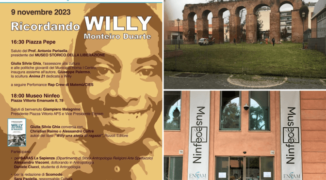 9/11/23 “Ricordando Willy” cerimonia a Piazza Pepe e presentazione del libro “Willy una storia di ragazzi” al Museo Ninfeo