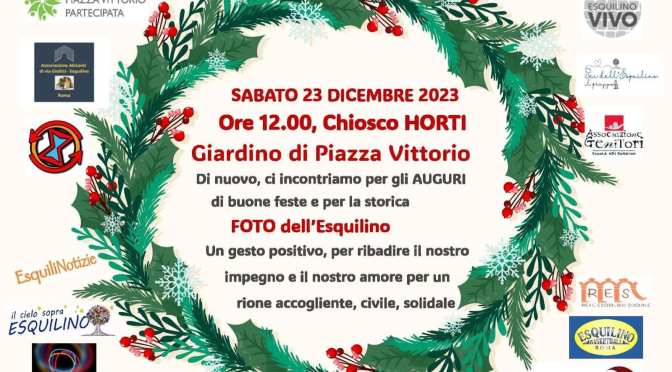 23/12/23 “Foto dell’Esquilino” presso il chiosco Horti nel Giardino di piazza Vittorio