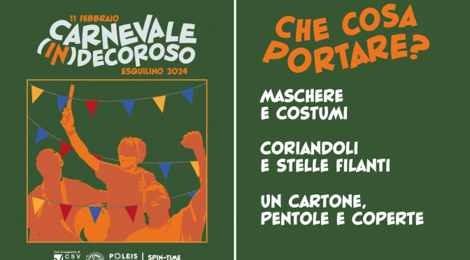 11/2/24 “Carnevale (In)decoroso” presso Spin Time