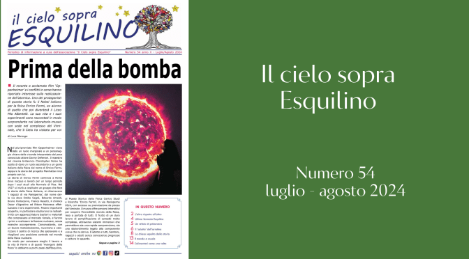 E’ uscito “Il Cielo sopra Esquilino” numero 54 – luglio/agosto 2024