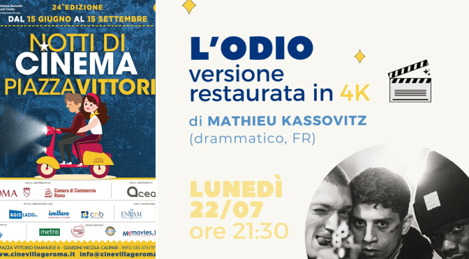 22/7/24 “Notti di cinema a Piazza Vittorio” Il programma della giornata