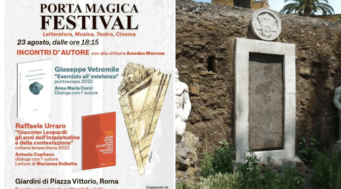 23/8/24 Incontro con Giuseppe Vetromile e Raffaele Urraro al Porta Magica Festival – Giardino di Piazza Vittorio