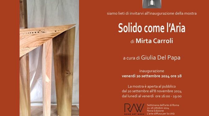 Dal 20/9 all’8/11/24 “Mirta Carroli – Solido come l’aria” Mostra presso TRAleVOLTE Aps