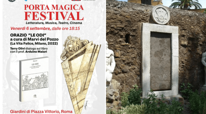 6/9/24 Porta Magica Festival: Dialogo sul libro “Orazio ‘Le Odi’” al Cinevillage Piazza Vittorio