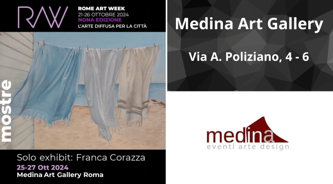 Dal 25 al 27/10/24 Mostra personale di Franca Corazza al Medina Art Gallery