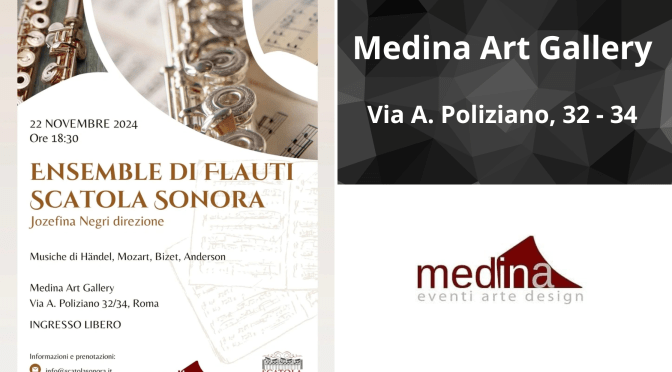 22/11/24 “Ensemble di flauti – Scatola Sonora” al Medina Art Gallery