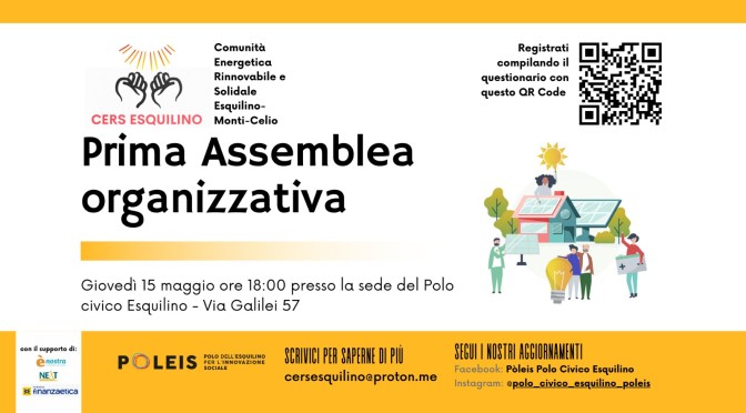 15/5/25 Prima Assemblea organizzativa del “CERS” presso la sede del Polo Civico Esquilino