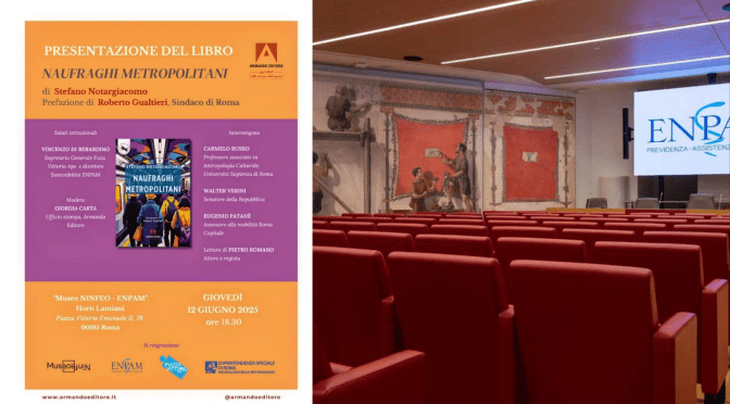 12/6/25 Presentazione del libro “Naufraghi metropolitani” presso il Museo Ninfeo. Prenotazione obbligatoria